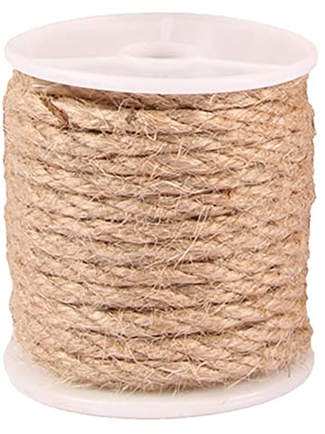 AUNANGLJSCS Corda Spessa in spago Corde di Canapa Naturale da 16 mm Corda di Iuta for terrazze a 4 Fili Super Resistente Decorazione da Giardino Tiragraffi for Gatti, da Legare e Appendere