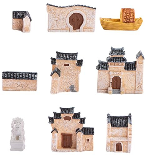 OFFSCH Miniatur-Haus Bausatz Im Chinesischen Stil Miniaturen Für Simulierte Szenen Dekorative Harzmodelle Mikro-landschaftsdekor