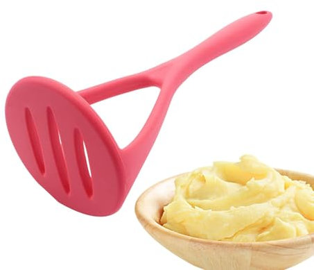 Potato Masher, Mashed Potatoes Masher, Masher Ricer,Silicone Masher Ricer with Handle,Fruit & Vegetable Masher Ricer, Potato Ricer Masher Masher Kitchen Tool for Potatoes, Baby Food, 26.5x9.1x1.5cm