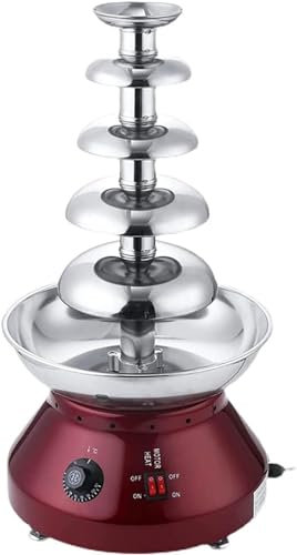 LABLADUO Chocolate Fountain, Electric Chocolate Fondue Fountain Machine, 5 Tiers Stainless Steel Chocolate Melting Machine, Adjustable Temperature 0-110°C, for Party Wedding and Birthday