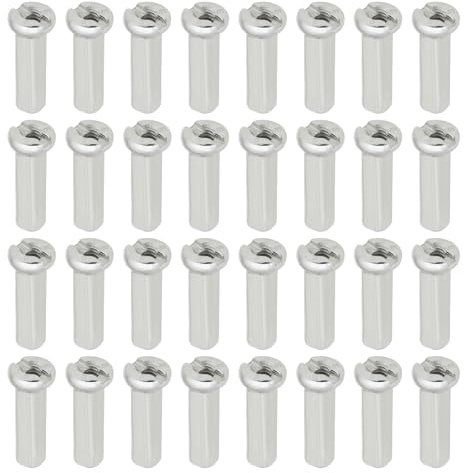 ECSiNG 100 Boquillas para Radios de Bicicleta Aptas para Radios de 14 G/2 Mm de Diámetro Accesorios de Repuesto de Acero Plateado para Ciclismo de Montaña Y Carretera