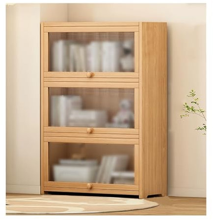 Curio Vitrine mit hohem Stauraum, für Sammlerstücke, Spielzeug und Bücher, moderner Sammlerschrank mit leicht zu reinigendem Design, 80 x 101 cm (L x H x H)