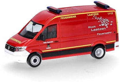 Herpa Modellauto VW Crafter Kasten Hochdach Freiwillige Feuerwehr Laatzen (Niedersachsen/Laatzen), Miniatur im Maßstab 1:87, Sammlerstück, Made in Germany, Modell aus Kunststoff
