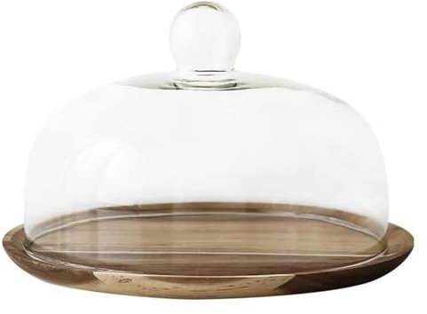 GZSLKSCD Alzata per dolci con coperchio a cupola, vassoio per dessert, vassoio per formaggi, espositore per dolciumi, vassoio per degustazione di pane e pasticceria per famiglie/25,5*25,5*16,5 cm (15,