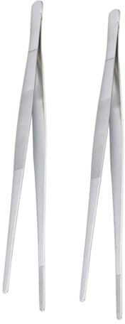 VINTORKY 2pcs Food Clips Cooking Tweezers Meat Tongs Food Clamps Stainless Steel Practical for Home Restaurants Hotel Outdoor BBQ