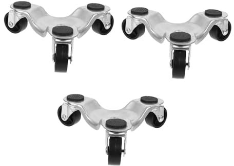 Alipis 3piezas Transportador De Ruedas Plataforma Rodante Para Muebles Ruedas De Acero Dolly Para Mover Electrodomésticos Herramienta De Mudanza