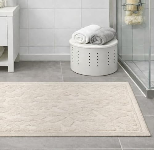Generico Tappeto Sardo Art. Corallo Linea Oro Artigianale con Certificazione Oeko-Tex – Stile Tradizionale ed Ecologico – Lavabile e Resistente (panna, 80x150)