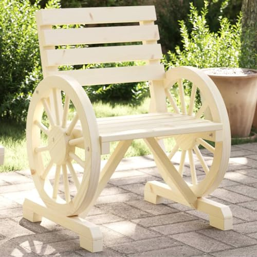 WDGJJFECNMUEHI Gartenstuhl aus Massivholz Tanne 58x58x78,5 cm Outdoor Holzstuhl mit Armlehnen und Rückenlehne für Terrasse Garten Balkon Wetterfest Bequem Langlebig