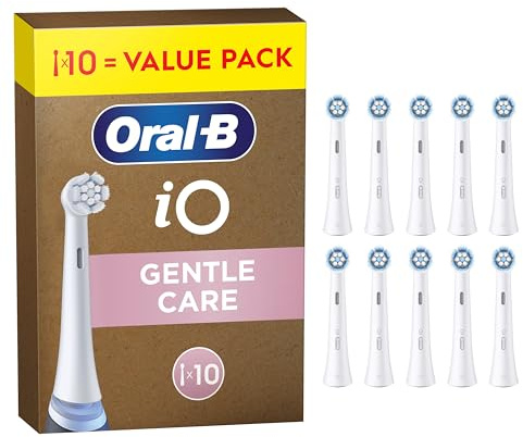 Oral-B iO Aufsteckbürsten Sanfte Reinigung, Weiß, 10 Stück | Original Zahnbürstenaufsatz für Elektrische Zahnbürste, für Empfindliche Zähne und gesünderes Zahnfleisch