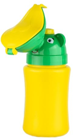 Tragbares Urinal für Kinder, Gelb, Rund, Abs, Wiederverwendbar | Babys und Kleinkinder, Leichtes Design, Auslaufsicher, für Warteschlange und Lange Fahrten