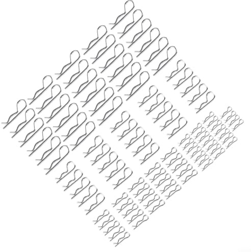 Jotekonoby R Splint-Sortiment, mechanische Befestigungsstifte für Traktoren, Karbonstahl, verzinkt, Anhängerkupplungsstift-Set, wiederverwendbare Hardware-Befestigungen, 100 Stück