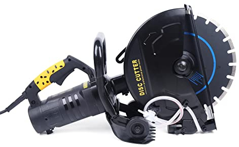 Sega elettrica per calcestruzzo, sega a disco a secco/umido con tubo dell'acqua e pompa dell'acqua, sega circolare ad alte prestazioni 2800 W, lama da 355 mm, taglio pietra, cemento, granito, mattoni