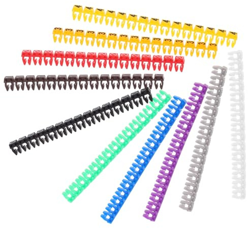 HOMOBABE Marcadores de Cable Numerados 0-9 de Colores, Tubos Identificadores de Plástico para Cables Eléctricos de 1.5 Mm a 3.0 Mm, Paquete de 150 Unidades para Gestión y Señalización