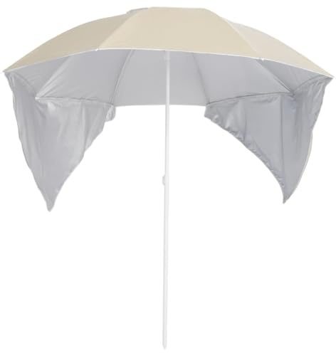 Sophrelle Ombrellone da Spiaggia con Teli Laterali Sabbia 215 cm Giallo,318836
