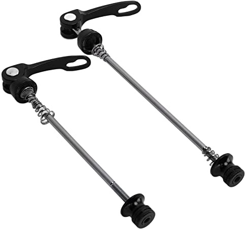 Quick Release Bike Axle, 2pcs Universal 100mm Front 135mm Rear Metal Quick Release Clamp Bolt Axle Wheel Hub Skewer Lever for Mountain Road Bike (Black)