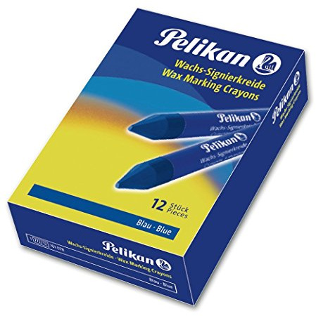 Pelikan 701011 - Signierkreide für rauhe Untergründe Schachtel mit 12 Stück, blau
