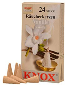 Knox Räucherkegel, Rauchduft, Vanille, 24 Stück in Einer Packung