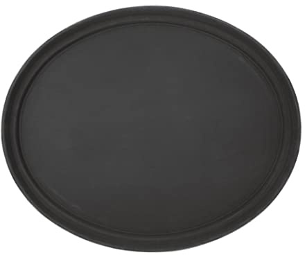 Olympia Kristallon Oval Anti-Rutsch Serviertablett, Schwarz: 685(B)x560(T)mm, Polypropylen Kunststofftablett, Serviertablett für Speisen, Getränke - Kneipen, Clubs, Nachtclubs, Restaurants, C162