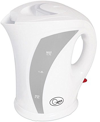 Quest 35010 1.7 Litre Kettle | Strix Controller | LED Switch | Dual Water Indicator | Removable and Washable Filter, Plastic, 2000 W, 1.7 liters, Plain White
