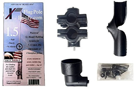 FlagPole Buddy Herren wohnmobil-flagge pole mount set 3 8 cm von fahnenstange buddy für 16 fuß groß polen (schwarz) schwarz