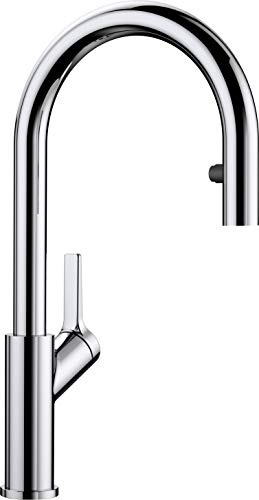 BLANCO CARENA-S Vario | Küchenarmatur | Mit herausziehbarem Schlauch | [11x24x41,3 cm] | Wechsel von Klarstrahl in Brausestrahl | wassersparend | Rückflussverhinderer | Hochdruck