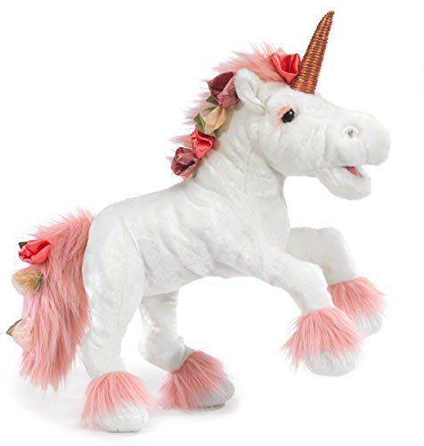 Folkmanis Unicorn,White, Pink,