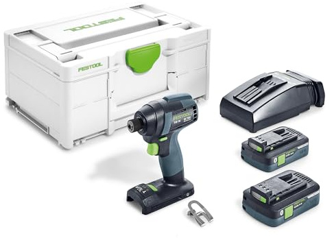 Festool – Akku-Schlagschrauber TID 18 HPC 4,0 I-Plus inkl. Akkupacks BP 18 Li 4,0 + Schnellladegerät + Gürtelclip + Systainer SYS3 M 187