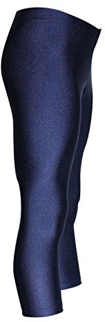 GymStern Caprihose Mädchen Sporthose Glanz Lycra bi-elastisch Kinder 3/4 Leggings Kurze Fitnesshose Capri Hose Balletthose Yogahose Hüfthose Normale Bundhöhe Farbe Dunkelblau, Größe 116