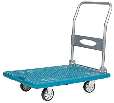 Folding Platform Trolley, Lightweight Flatbed Plastic Foldable Cart on Wheels