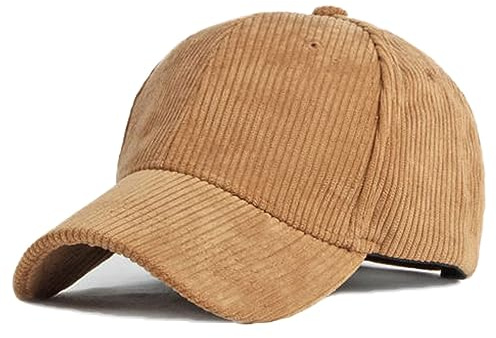 Casquette de Baseball Unisexe en Velours côtelé Vintage Couleur Unie réglable pour Voyage en Plein air