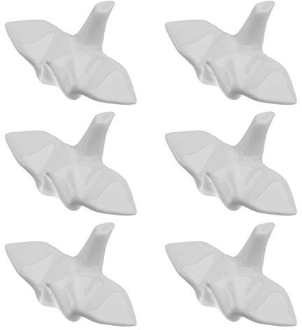 Luxshiny Stäbchen Origami 6 Pcs Keramik- Essst?bchen Ruhen Porzellan Kran Ruhen Japanische Origami Kran- St?bchen Stand L?ffel Halter für Heimküche Esstisch Wei? Wei? Besteckablage Asiatisch