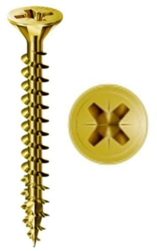 Set da 50 Viti per Legno Trucciolare Autofilettanti a Testa Svasata - Set ideale per Lavori fai da te e Bricolage - Disponibili in diversi colori e misure (3,5x20, Gialla)