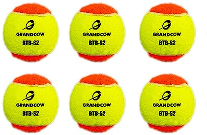 GRANDCOW Strand-Tennisball, 12/24 Packungen, Stufe 2, weniger federnd, Training mit niedriger Geschwindigkeit, 6 Stück