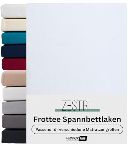 Frottee Spannbettlaken für Boxspringbett & Wasserbett | Weiß | 180x200-200x220cm | Extra Dickes Material 160g/m² | Oeko-TEX Made in Green, Hautsympathisch, Atmungsaktiv