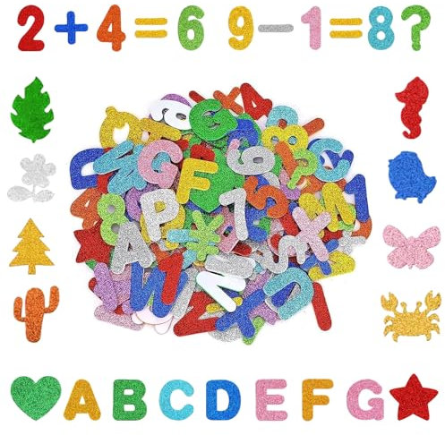 166 Stück Buchstaben Aufkleber Moosgummi Buchstaben Selbstklebend Buchstaben Sticker Buchstaben zum Aufkleben Schaumstoff Buchstaben Aufkleber für Schulkind Schulanfang Einschulung Deko