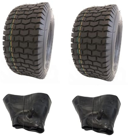 2x Schlauch + 2x 13x5.00-6 S2101 Rasenreifen mit Schläuche Reifen für Aufsitzmäher Rasentraktor Rasenmäher Rasenmäherreifen in der Größe 13 x 5.00-6 13 x 5-6 Narubb 13x5-6