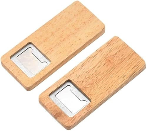 Decapsuleur Ouvre-bouteille de bière en bois, poignée en bois, tire-bouchon, ouvre-bouteille en acier inoxydable, accessoires de cuisine de Bar, cadeau de fête, 20 pièces DéCapsuleur