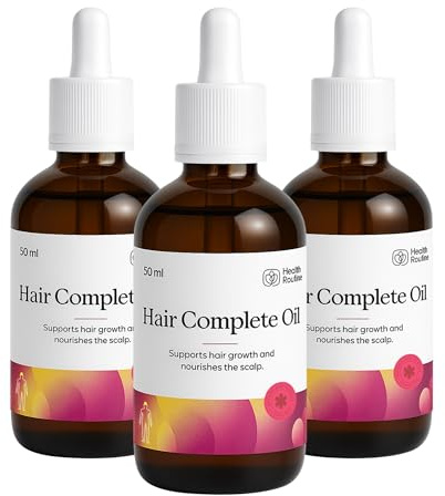 Health Routine Hair Complete Oil — Rosmarinöl Haare Pflege 3er Pack | mit Rizinusöl, Pflege zur Haarwachstum Beschleunigen - Fördert Haarwachstum, stärkt Haarstruktur & aktiviert Haarwurzeln