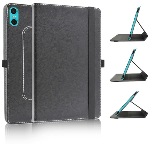 JRTAL Kompatibel mit TECLAST P30 Hülle,TECLAST P30T Hülle,360°Drehbarer Cover Kunstleder Schutzhülle Tasche Etui mit für TECLAST P30 / TECLAST P30T 10.1 Tablet（Nicht für Andere Modelle）- Schwarz