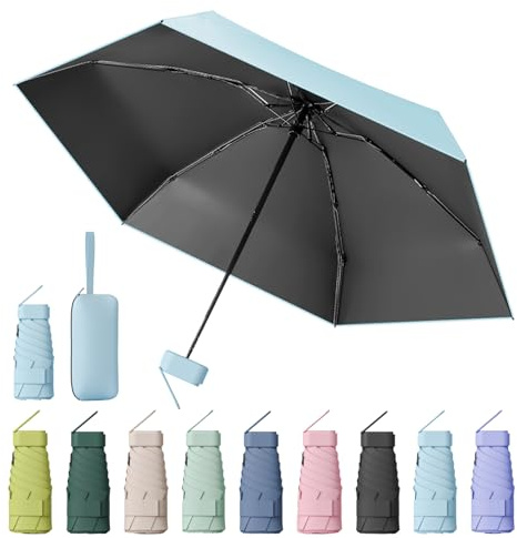 MPXEAVG Travel Umbrella, Handbag Umbrellas, Compact Umbrella with Case, for Women Handbag Size, UV Protection for Men Women