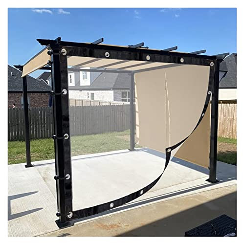 Tenda a pannello laterale trasparente impermeabile per gazebo garage con occhielli, 2 x 3 m