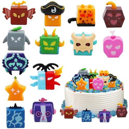 Box Fruits Action Figure Toys, 13 pcs Cartoon Cake Ornaments, Box Fruits Miniature Figures, Collectable Model Model Ornaments Set for Desktop Decoration, Children's Fan Birthday Gift