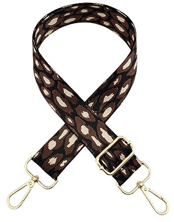 AAIXXIZAO Tragegurt Bunte Jacquard Leopard Muster Breiter Schultergurt Tasche Zubehör Gurt Crossover Personalisiert Langer Riemen Schwarze Schnalle 2