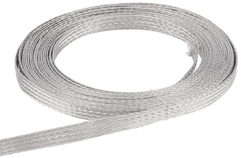 HGPGBMCMZK 6m Stainless Steel Braided Tape Cable Wrap Cord Protect Dog Cat Cord Protector From Pets Chewing Tidy Sleeve Scalable Network Ribbon Flat Cable Sleeve Cord Protector Wire For Home,Office