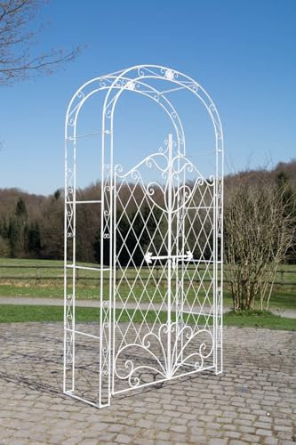 TPFGarden Arco per rose con cancello Melia bianco antico