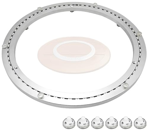 Kensbro Drehtellerlager Aus Aluminiumlegierung, 60cm/24in 360° Drehbarer Kugellager, 14 mm Dick Stummschalten Drehteller Aluminium, Tragfähigkeit 400 kg, Glatte Drehplatte für Das Servieren von Messen