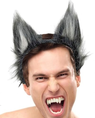 Hatstar Wolf Ohren | Wolfs Ears Haarreif | Werwolf Kopfschmuck für Damen, Herren & Kinder | Kostüm Haarschmuck Deko Accessoire zu Halloween, Karneval & Fasching
