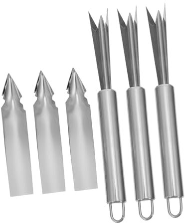 TOPPERFUN 6pezzi Pelapatate per Ananas in Acciaio Sbucciatore per Ananas da Cucina Utensile per Rimuovere Occhio Resistente e Facile da Usare