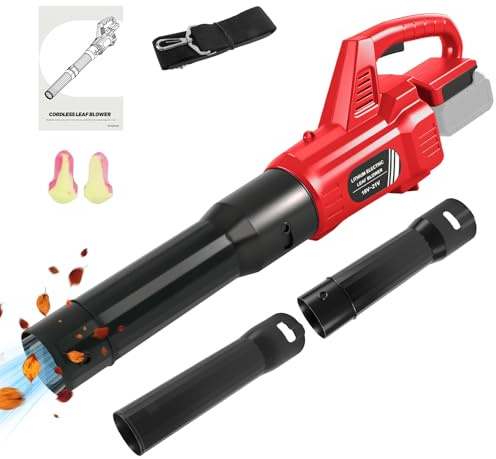 Lövblåsare sladdlös kompatibel med Milwaukee 18 V-batteri, elektriska trädgårdsblåsmaskiner med Turbo Boost, blad lufthastighet 33 m/s för rengöring av trädgård, gräsmattan vård snöborttagning (inga