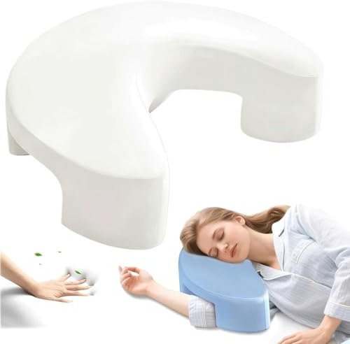 Cuscino per dormire lateralmente con fori per le braccia, cuscino in memory foam con foro per braccio per dolore al collo e alle spalle, ideale per chi dorme sul fianco, per alleviare il dolore al